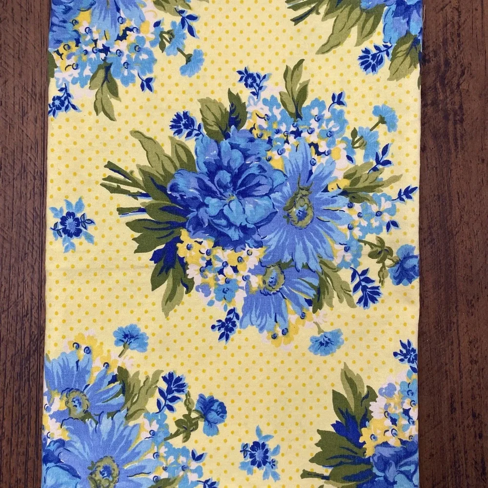 April Cornell Yellow and Blue Floral Table Runner